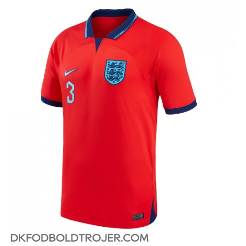 Billige England Luke Shaw #3 Udebane Fodboldtrøjer VM 2022 Kortærmet